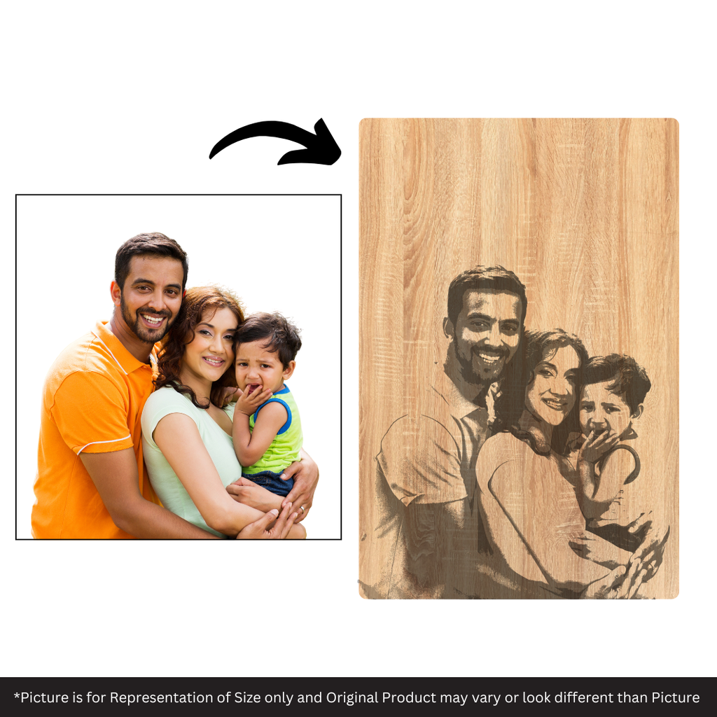Customised Wooden Photo Laser Engraving 12 x 8