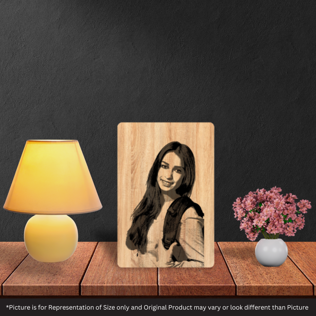 Customised Wooden Photo Laser Engraving 12 x 8